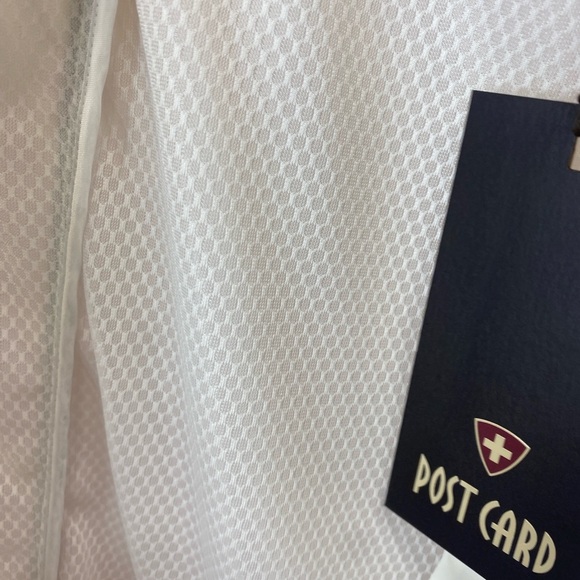 NWT POST CARD White Sleeveless Vest with Black Accents with hoodie - Picture 4 of 11